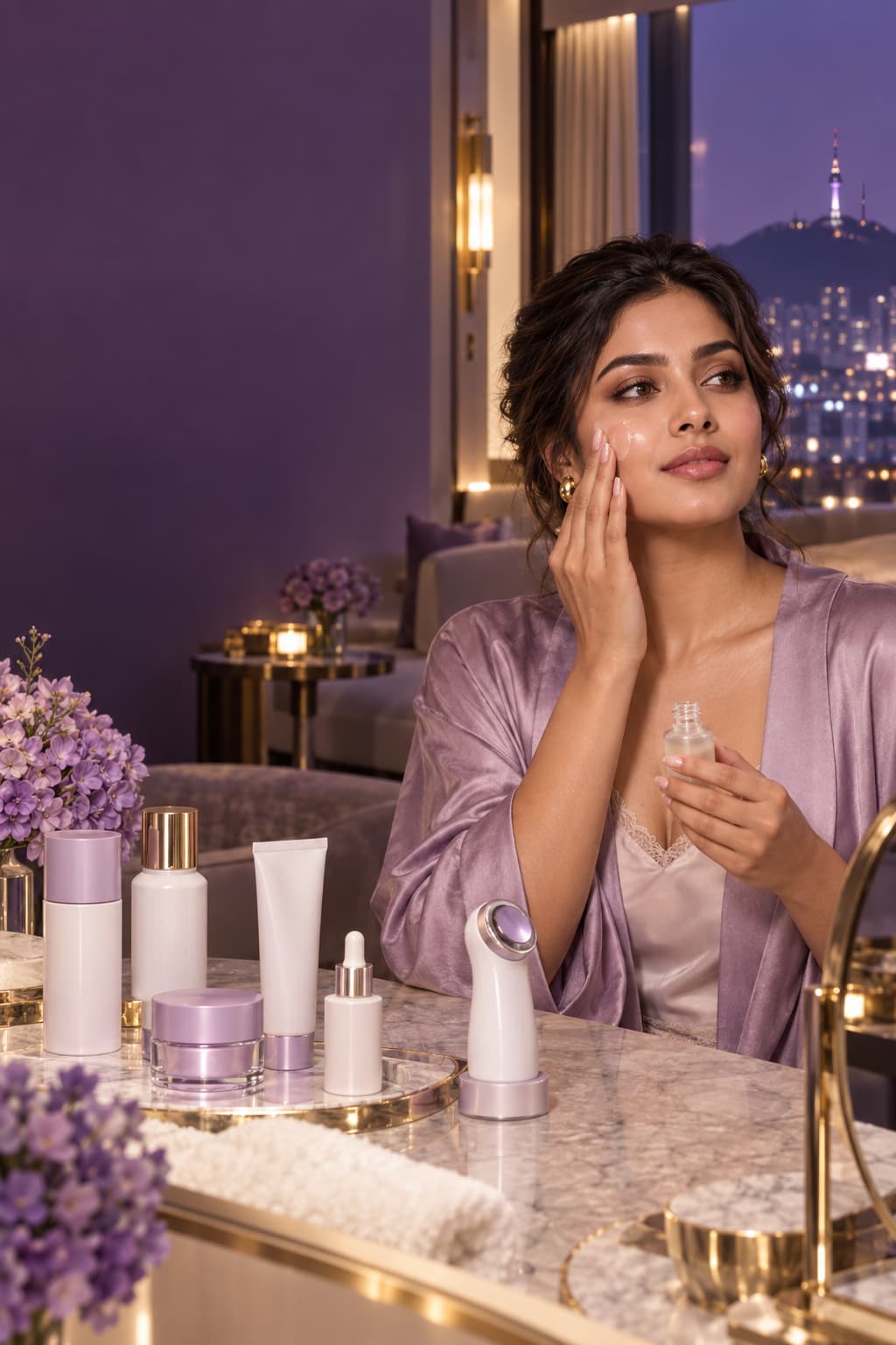 Indian customer exploring a premium Korean beauty routine