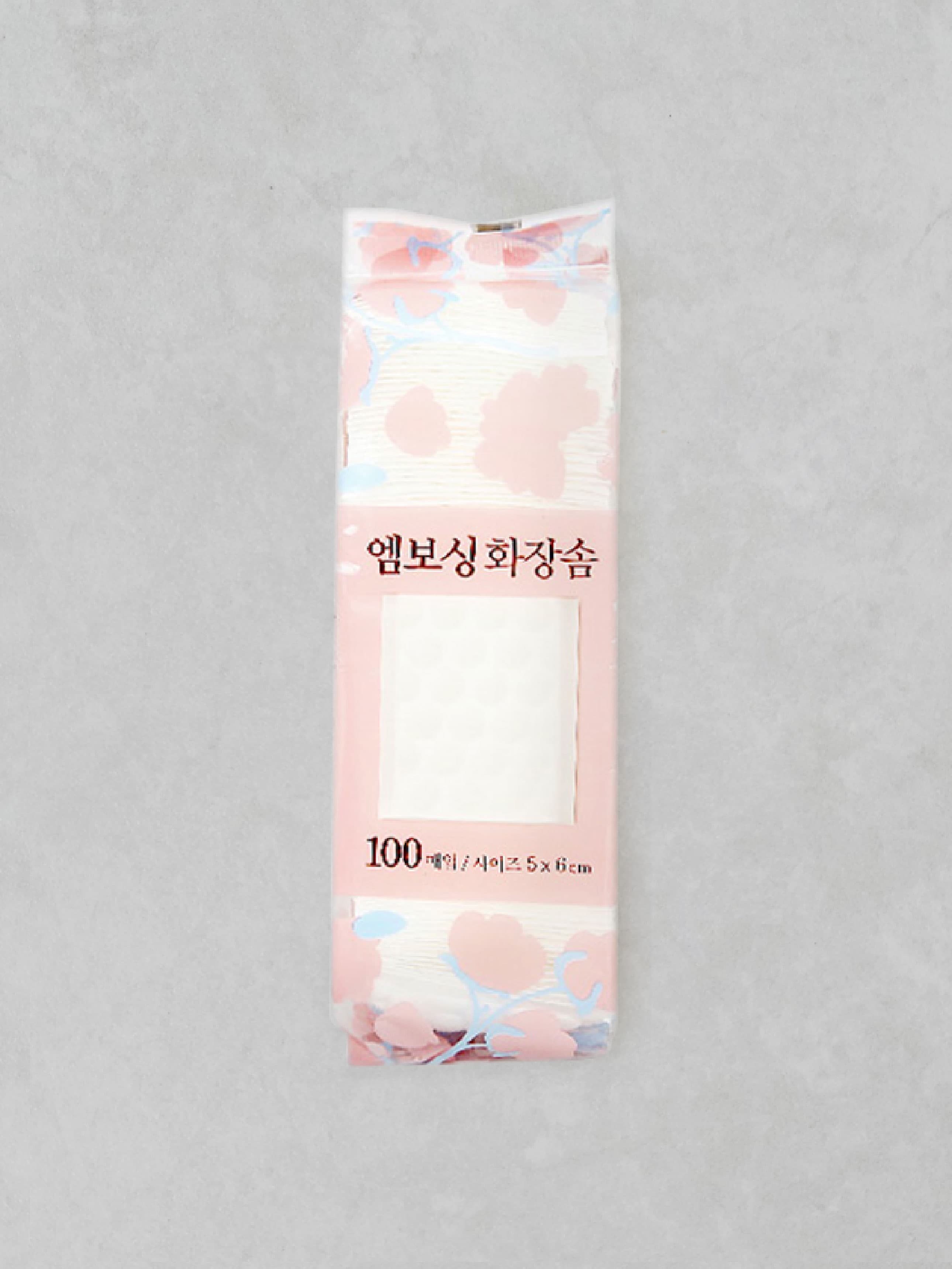 K-Beauty Embossed cotton 100-pack