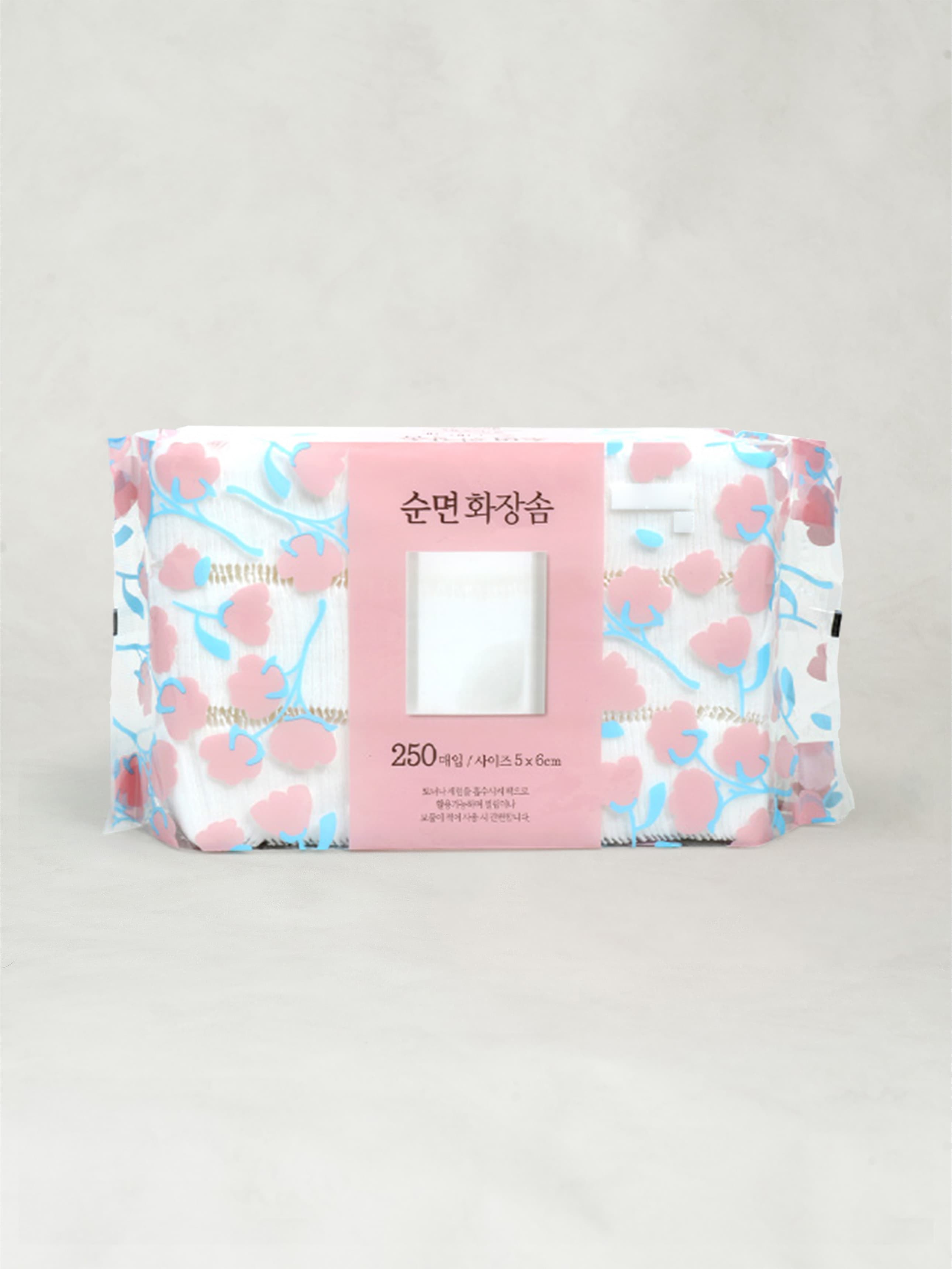 K-Beauty 250 pure cotton cotton pads