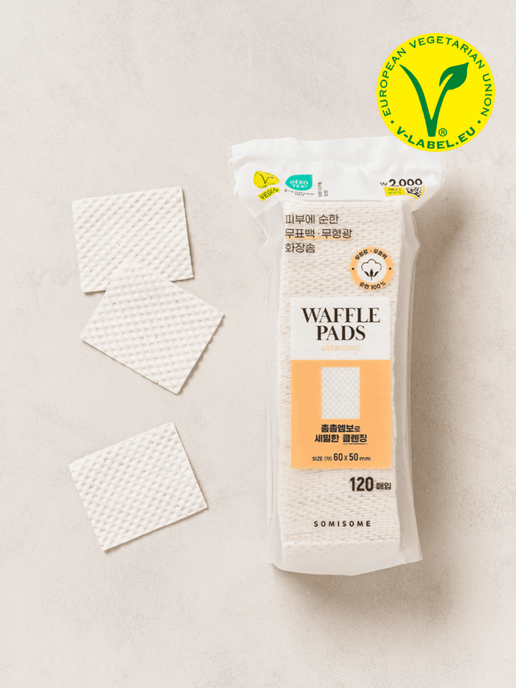 Somisum Somisome Unbleached Waffle Embossed Makeup Cotton 120 Pieces