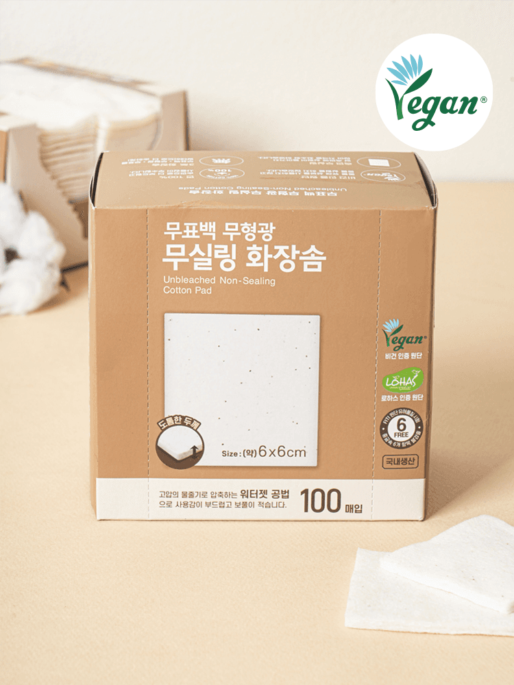 K-Beauty 100 Bleach-Free Non-Shilling Cotton Pads