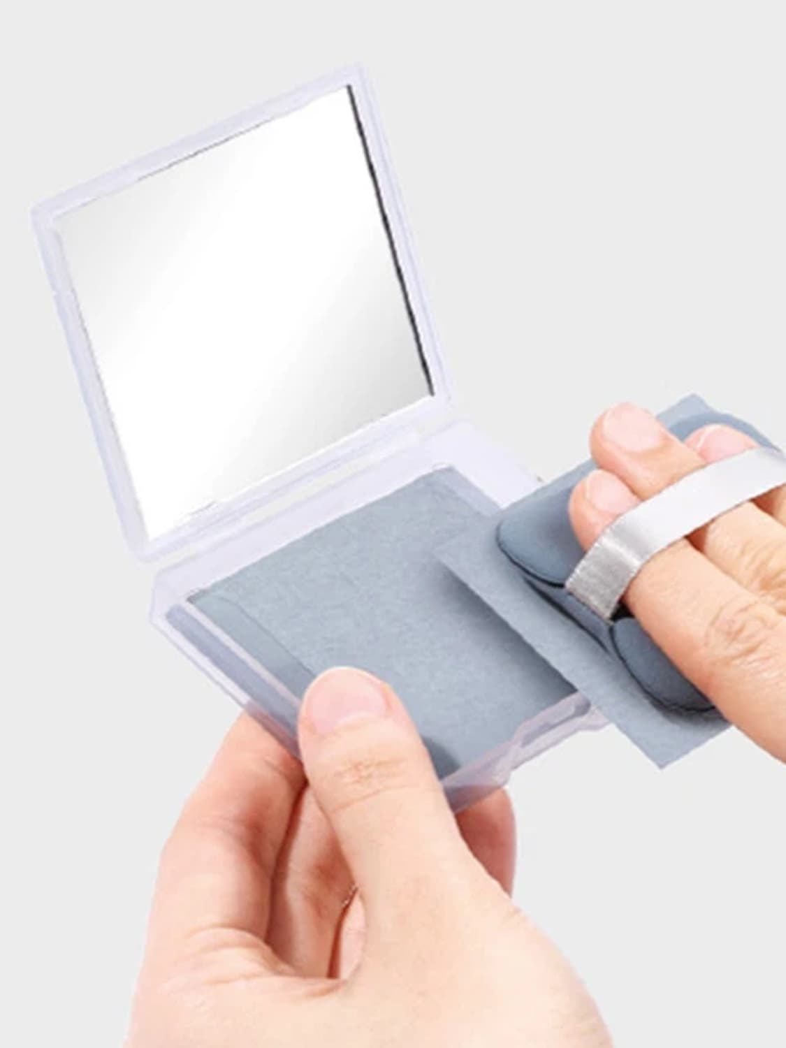 K-Beauty Puff + Mirror Case Oil Paper
